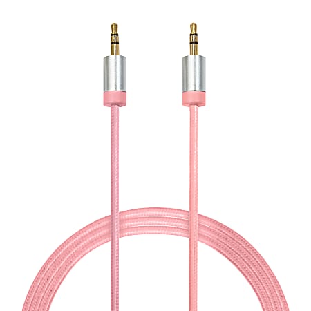 Duracell® 3.5 mm To 3.5 mm Aux Cable, 6', Rose Gold