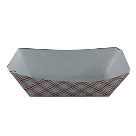 SQP Boat-Shaped Food Trays, 2 Lbs, Red/White, Case Of 1,000