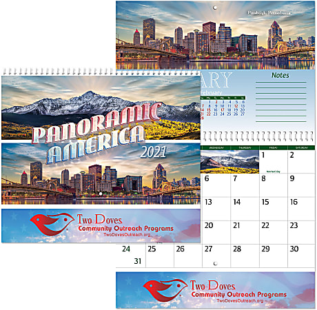 Panoramic America Wall Calendar Spiral