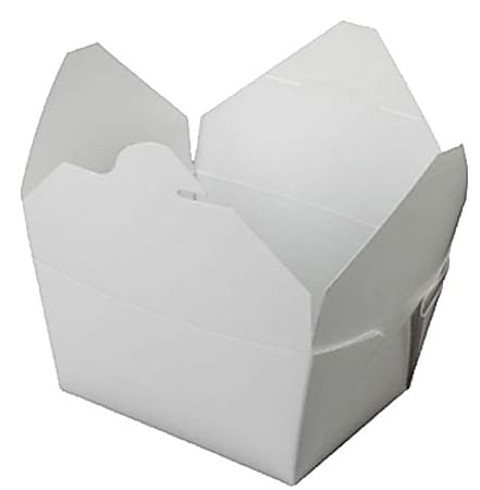 Biopak Food Containers, 4" x 4" x 2", White, Case Of 450
