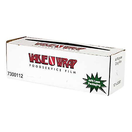 Value Food Film Wrap, 12" x 2,000', 1 Roll