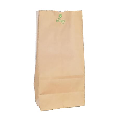 Duro® Novolex™ #8 Paper Bags, 12 7/16"H x 6 1/8"W x 4 1/8"D, Kraft, Pack Of 500