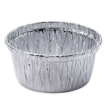 HFA Foil Cups, 4 Oz, 3 3/8" x 1 1/2", Silver, Carton Of 1,000