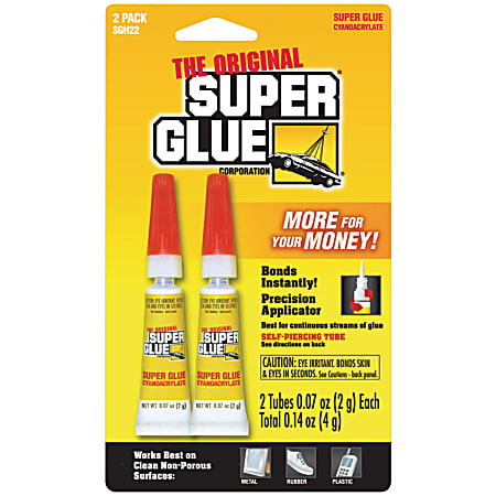 The Original Super Glue Gel Double Pack  2 / Pack  Clear