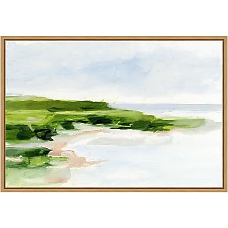 Amanti Art Blush Sandy Beach I by Ethan Harper Framed Canvas Wall Art Print, 16”H x 23”W, Natural