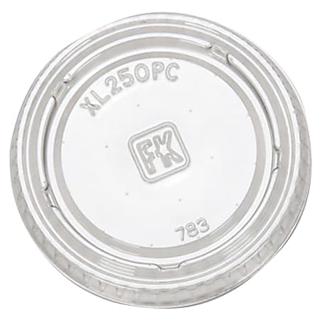 Plast Techs Plastic Lids For PC150 And PC200 1.5 Oz Squat Food Portion Cups, Clear, Tube Of 125