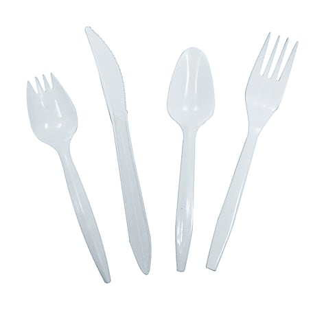 Goldmax Medium-Weight Flexible Plastic Utensils, Knives, White, Case Of 1,000