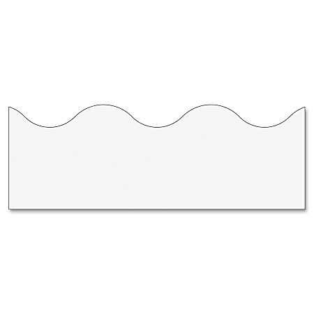 Trend solid-colored Terrific Trimmers - Scalloped Shape - Reusable, Precut - 2.25" Width x 468" Length - White - 12 / Pack