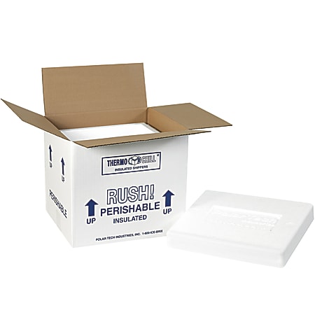 Office Depot® Brand Insulated Shipping Kits, 9 1/4"H x 8 1/4"W x 10 1/2"D, White, Case Of 2