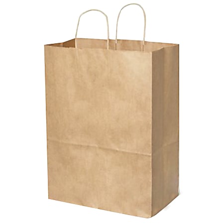 Duro Bag Novolex™ Paper Bistro Carry-Out Bags, 12"H x 10"W x 7"D, Kraft, Carton Of 250