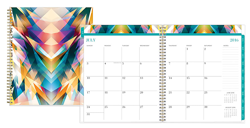 Nicole Miller Wire-O Monthly Planner, 8" x 10", Isosceles, July 2016 to June 2017