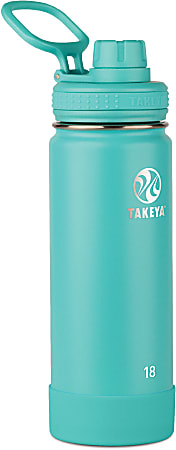 Takeya Actives Spout Reusable Water Bottle, 18 Oz, Teal