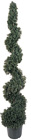 Nearly Natural 5' Silk Cedar Spiral Topiary With Pot