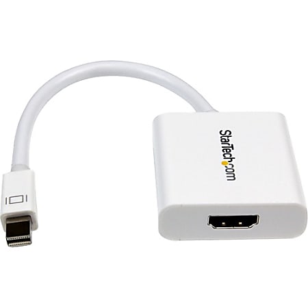 StarTech.com Mini DisplayPort to HDMI Active Video and Audio Adapter Converter - Mini DP to HDMI - 1920x1200 White