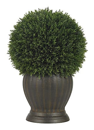 Nearly Natural Cedar Ball Topiary Plant, Green/Brown