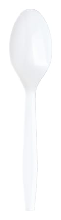 Highmark® Medium-Weight Spoons, White, Box Of 100