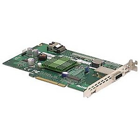 Supermicro 8 Port SAS RAID Controller - 16MB SDRAM - PCI Express - Up to 300MBps Per Port - 1 x SAS x4 SAS 300 - Serial Attached SCSI External, 1 x SAS x4 SAS 300 - Serial Attached SCSI Internal