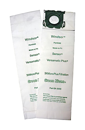 Green Klean Replacement Vacuum Bags for Windsor Sensor/Versamatic Plus, XP 12, 15, & 18,Triple Layer Bag,All Star Javelin 12 Series,Kenmore 50015 Ultracare,SSS Prosense