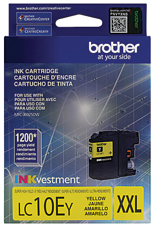 Brother® LC10 High-Yield Yellow Ink Cartridge, LC10EY