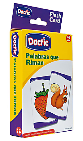 Dactic Words That Rhyme Flashcards, 5" x 13/16", All Ages, Set Of 56 Flashcards