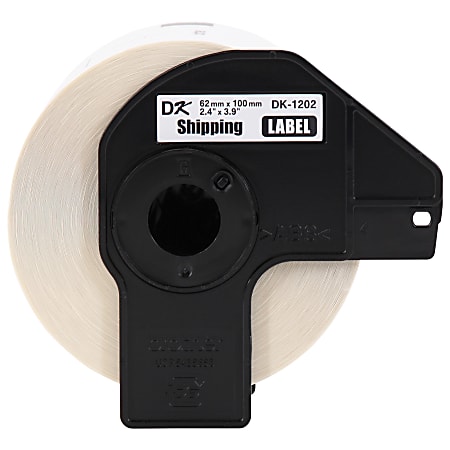 Brother® Genuine DK-12023PK Die-Cut Shipping Paper Labels, 2-7/16" x 3-15/16", White, 300 Labels Per Roll, Box Of 3 Rolls