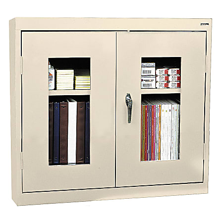 Sandusky® Clear-View Wall Cabinet, 26"H x 30"W x 12"D, Putty