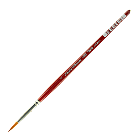 Silver Brush Golden Natural Series Paint Brush 2000S, Size 4, Round, Natural and Synthetic Blend, Red