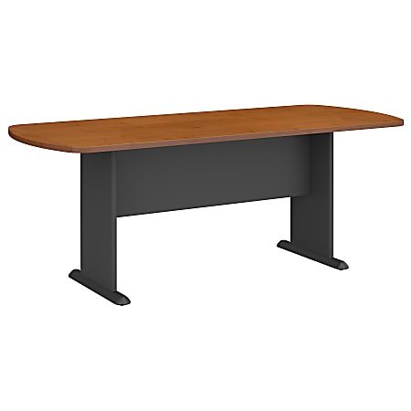 Bush Business Furniture 79"W x 34"D Racetrack Oval Conference Table, Natural Cherry/Graphite Gray, Premium Installation