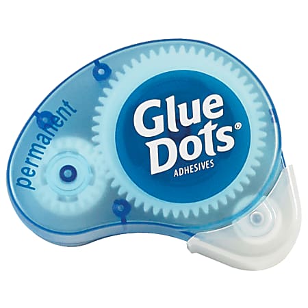 Glue Dots® Dot N Go® Dispensers, Permanent, Blue, Case Of 6