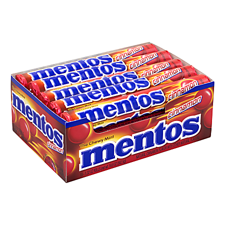 Mentos Cinnamon Candies, 1.32-Oz Roll, Box Of 15