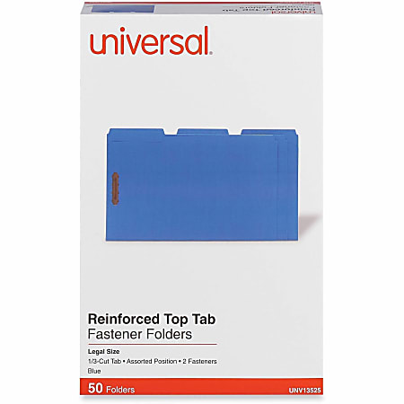 Universal 1/3 Tab Cut Legal Recycled Top Tab File Folder - 8 1/2"x14" - 3/4" Expansion - 2 Fastener(s) - 13525