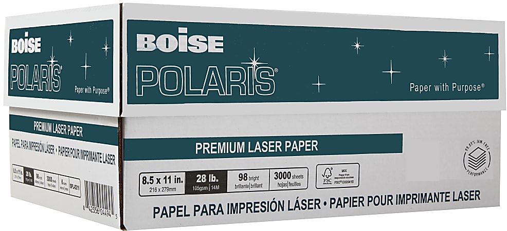 Boise POLARIS Premium Laser Paper 6 Reams White Letter Size