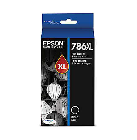 Epson® 786XL DuraBrite® Black High Yield Ink Cartridge, T786XL120-S