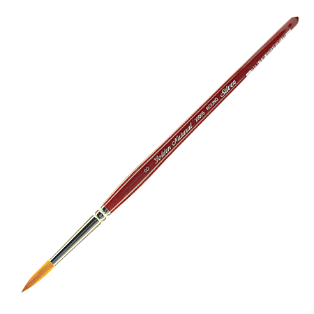 Silver Brush Golden Natural Series Paint Brush 2000S, Size 8, Round, Natural and Synthetic Blend, Red