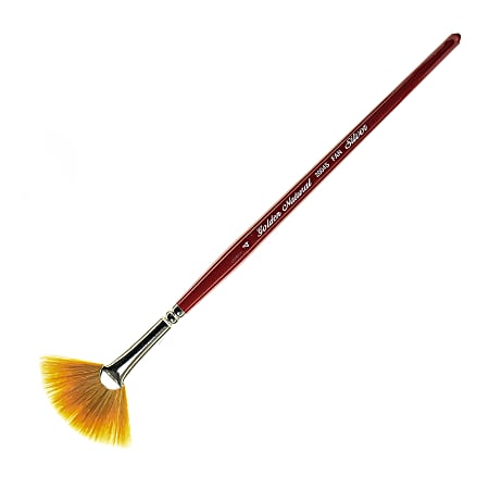Silver Brush Golden Natural Series Paint Brush 20045, Size 4, Fan Bristle, Red