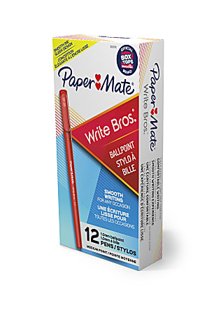 Paper Mate 8420152 Point Guard Flair Red Ink with Red Barrel Needle Tip  Stick Pen - 12/Pack