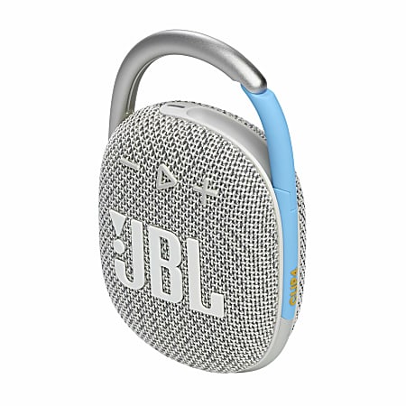 JBL Clip 3, Steel White - Waterproof, Durable & Portable Bluetooth Speaker  - Up to 10 Hours of Play - Includes Noise-Cancelling Speakerphone 