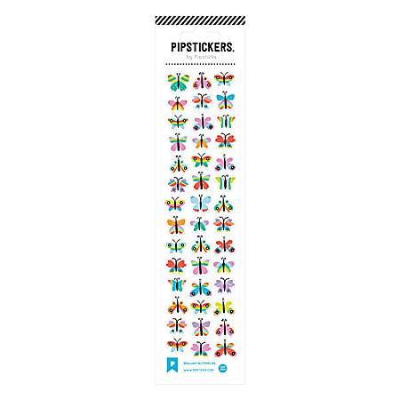 Pipsticks Decorative Stickers, 2" x 8", Brilliant Butterflies
