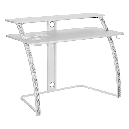 Office Star Code 30 Battlestation 48"W Gaming Desk, White/Carbon