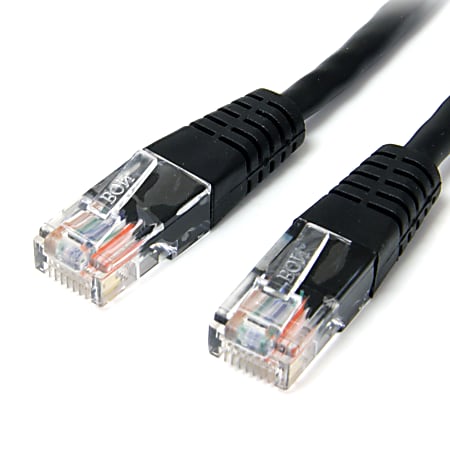 StarTech.com 3 ft Black Molded Cat5e UTP Patch Cable  - 3ft Cat5e Patch Cable - 3ft Cat 5e Patch Cable - 3ft Cat5e Patch Cord - 3ft Molded Patch Cable - 3ft RJ45 Patch Cable