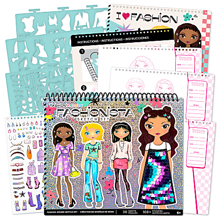 Fashion Angels Fashion Design Sketch Portfolio, 30 Pages