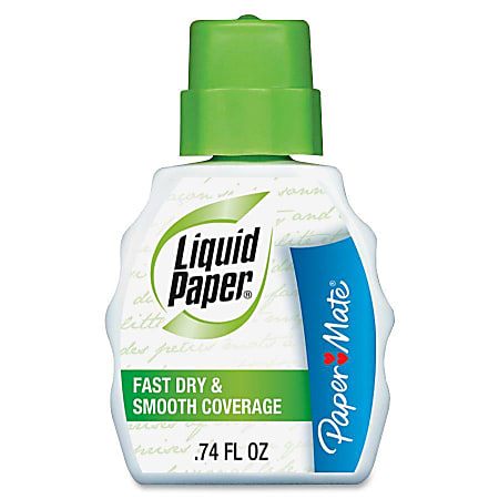 Paper Mate Liquid Paper Fast Dry Correction Fluid, 22 ml Bottle, White, 3/Pack