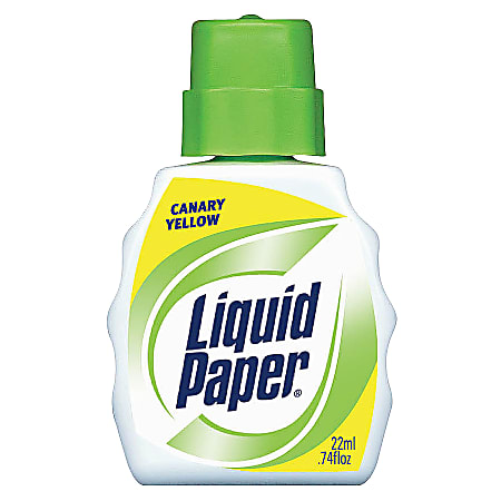 Yellow correction fluid liquid clearance paper