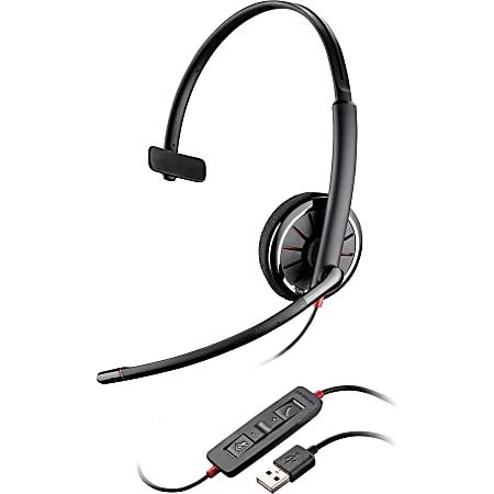 Plantronics Blackwire 300 Headset - Mono - USB - Wired - Over-the-head - Monaural - Supra-aural - Noise Cancelling Microphone