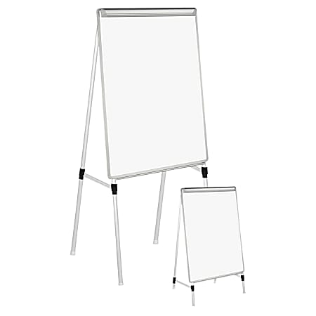 Universal® Adjustable Melamine Dry-Erase Whiteboard, 41" x 29", Aluminum Frame With Silver Finish