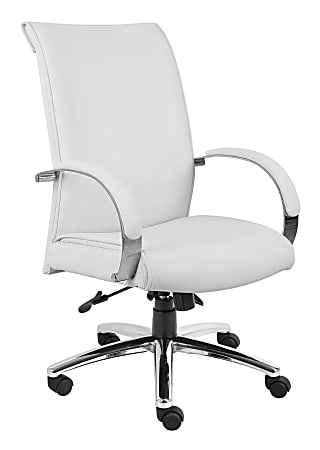 Boss Aaria Ergonomic Vinyl High-Back Chair, White