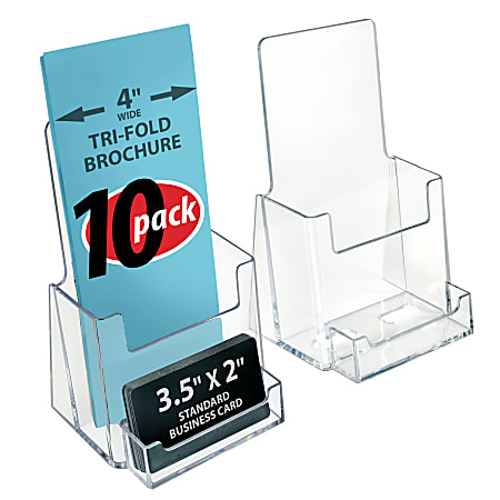 Porte-Cartes De Visite En Acrylique – 2 Supports Transparents, Design Moderne | Bureau, Réunion, Exposition