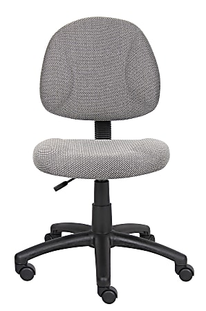 Boss Office Products Perfect Posture Deluxe Ergonomic Fabric Mid-Back Office Task Chair, Gray