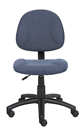 Boss Office Products Perfect Posture Deluxe Ergonomic Fabric Mid-Back Office Task Chair, Blue