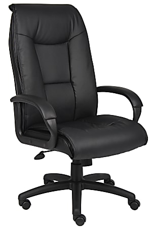 Boss Office Products Ergonomic Vinyl High Back Chair Black